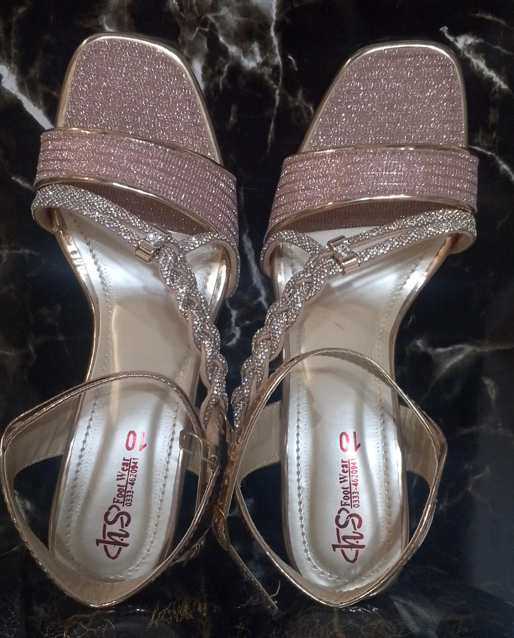 Rose Gold Glitter Sandals