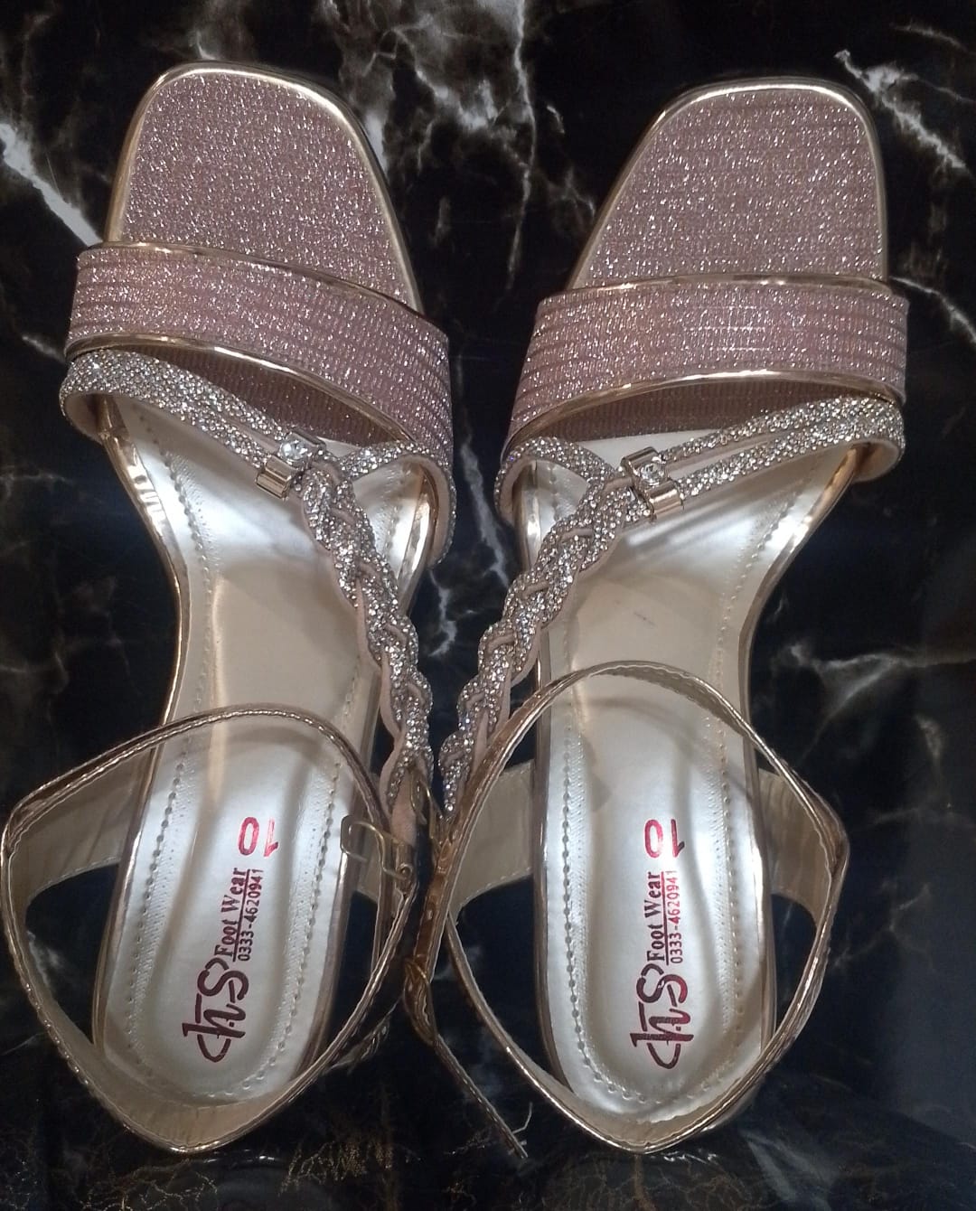 Rose Gold Glitter Sandals