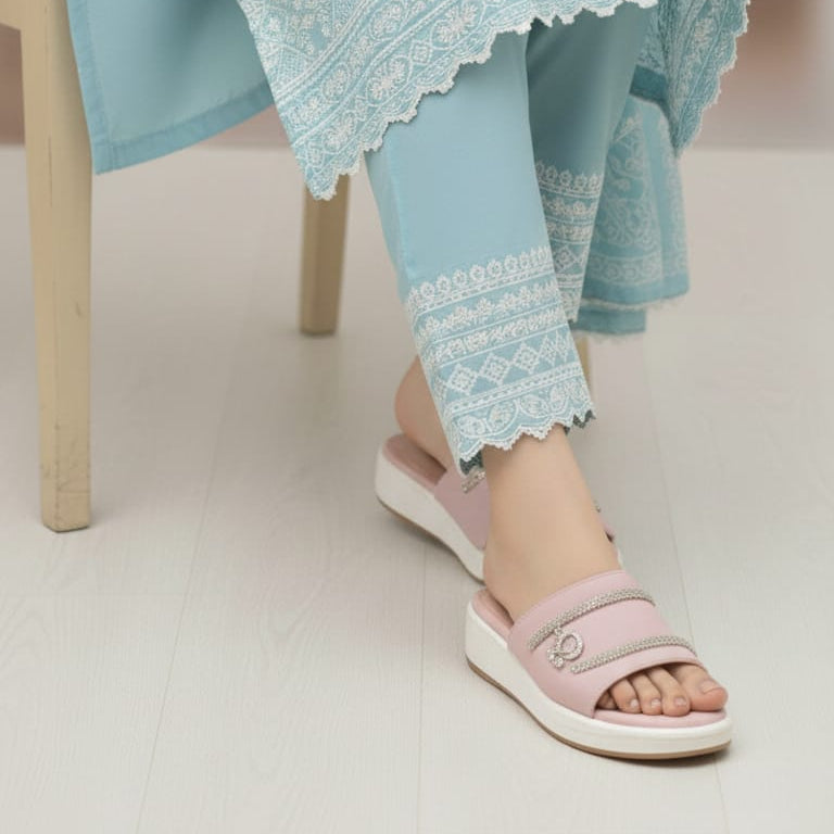 Pink Glitter slide Slipper