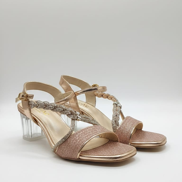 Rose Gold Glitter Sandals