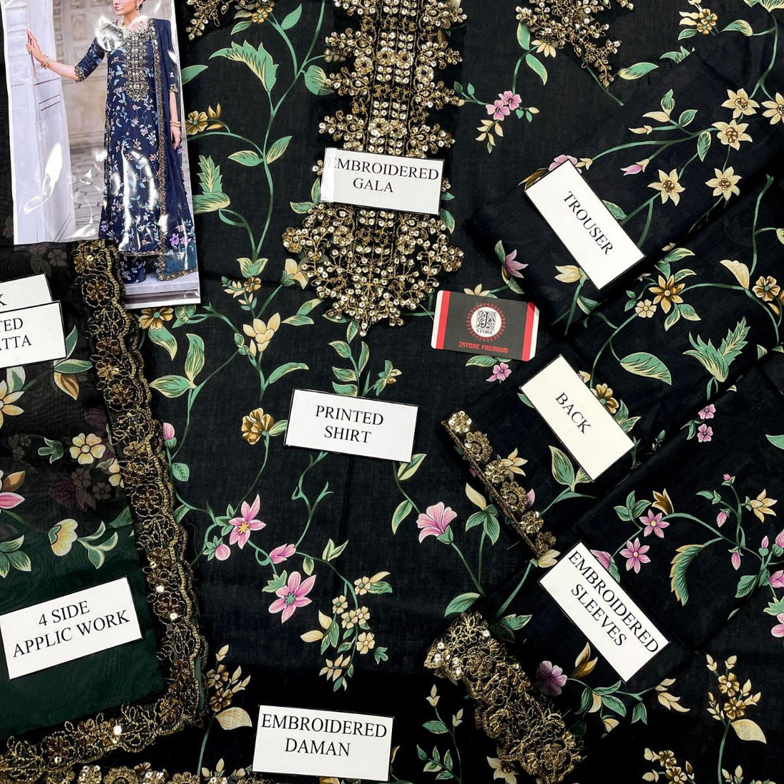 EMBROIDERED LAWN WITH DIGITAL PRINTED SILK DUPATTA