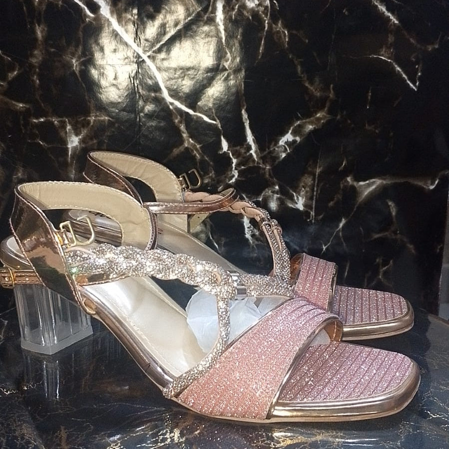 Rose Gold Glitter Sandals