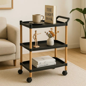 3-Tier Scandi-Style Rolling Utility Cart