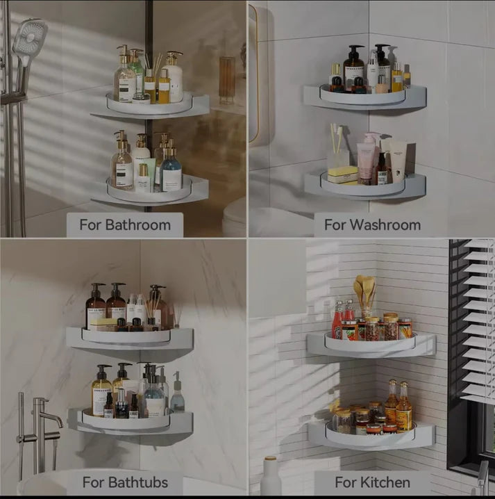 360° rotating corner shelf. Stylish space-saving